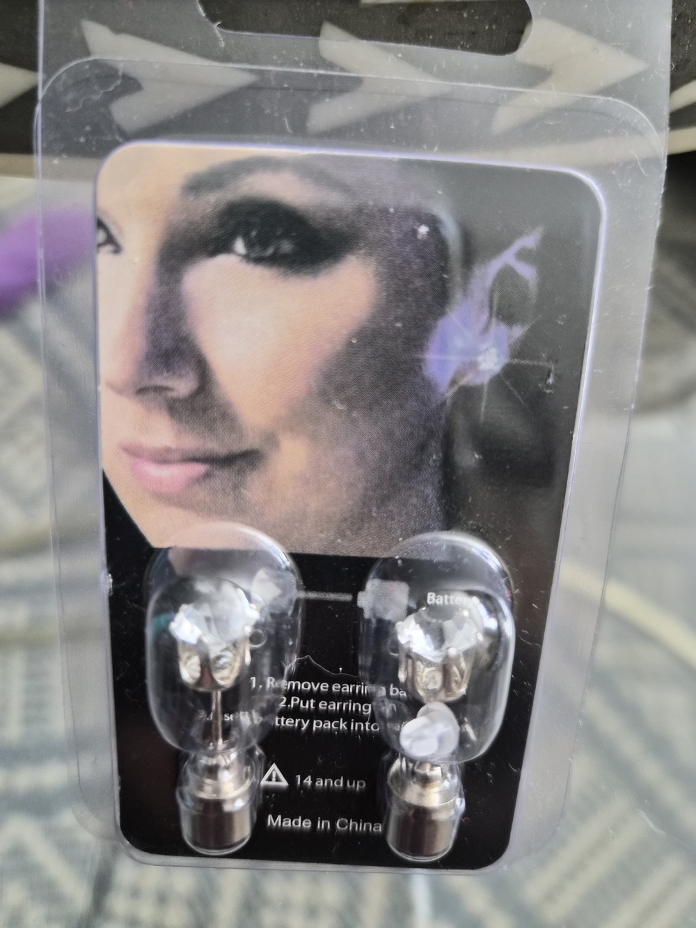Crystal Ear Stud Light-Up Earrings
